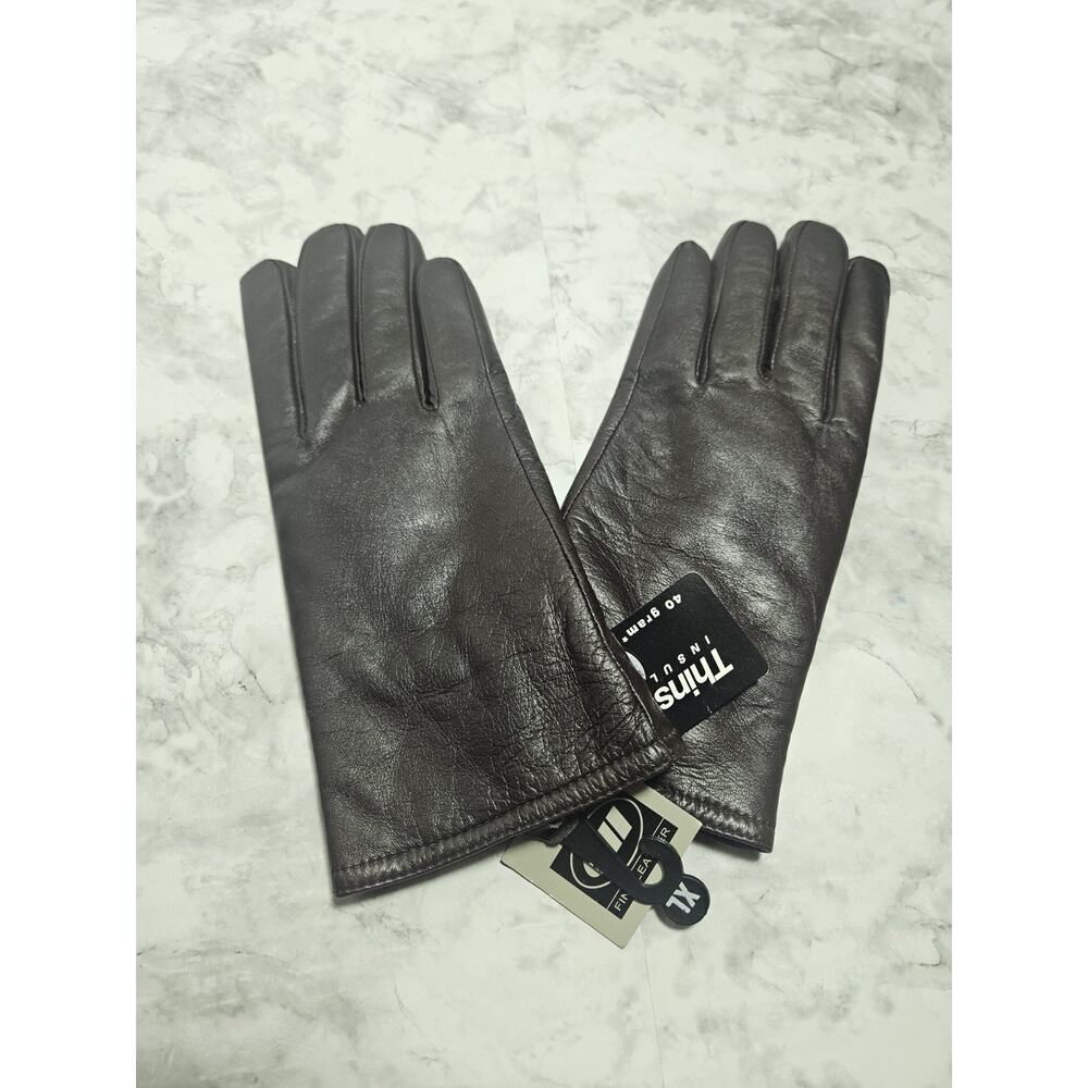 Womens Sz XL Brown Leather 9.5" Long Gloves 3M Thinsulate 40G Lined Driving NWT